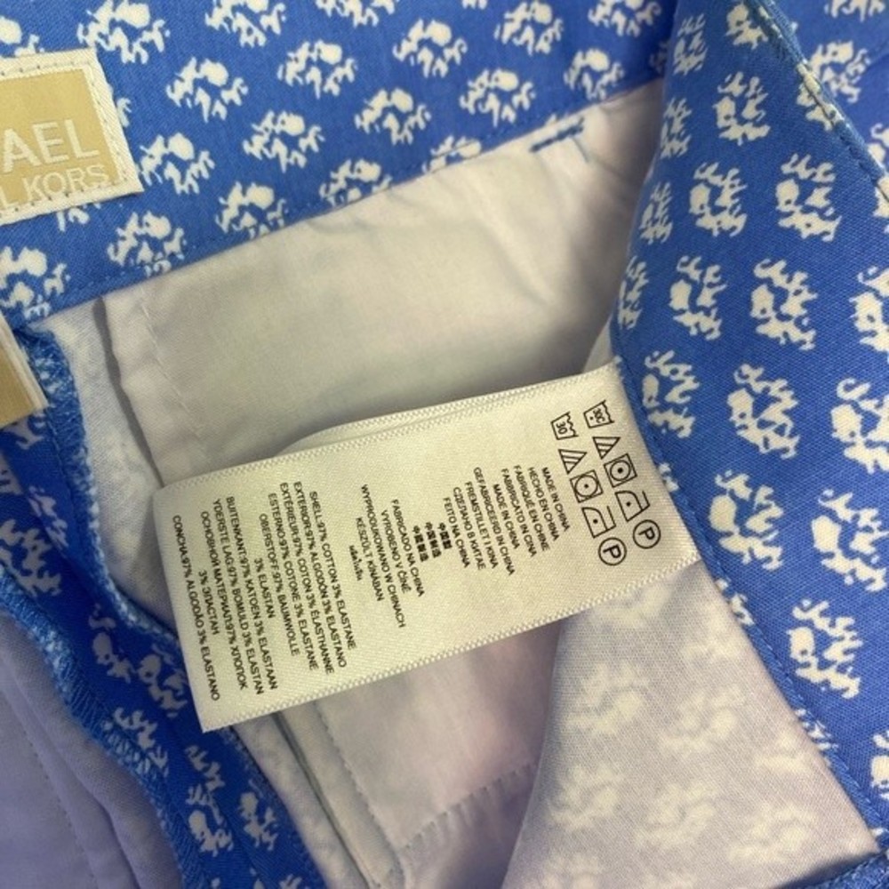 Michael Kors dress ankle pants, blue & white, size 4 - Picture 6 of 10